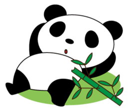 A pretty bear and panda climb a mountain sticker #6648623