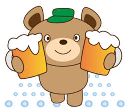 A pretty bear and panda climb a mountain sticker #6648626