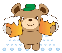 A pretty bear and panda climb a mountain sticker #6648626