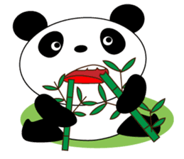 A pretty bear and panda climb a mountain sticker #6648627