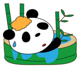 A pretty bear and panda climb a mountain sticker #6648630