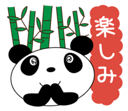 A pretty bear and panda climb a mountain sticker #6648631
