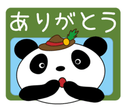 A pretty bear and panda climb a mountain sticker #6648640