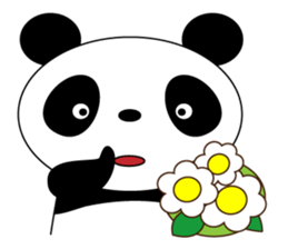 A pretty bear and panda climb a mountain sticker #6648643