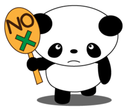 A pretty bear and panda climb a mountain sticker #6648644