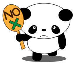 A pretty bear and panda climb a mountain sticker #6648644