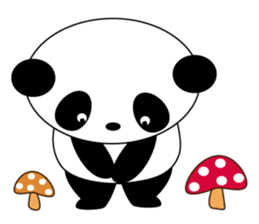 A pretty bear and panda climb a mountain sticker #6648651