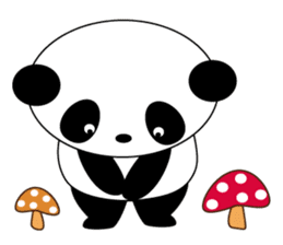 A pretty bear and panda climb a mountain sticker #6648651