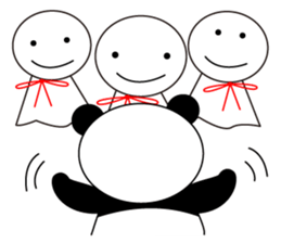 A pretty bear and panda climb a mountain sticker #6648652