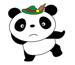 A pretty bear and panda climb a mountain sticker #6648653