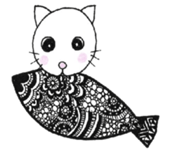Cat of the Zentangle sticker #6654652