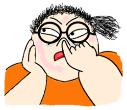 Funny girl with mole sticker #6655668