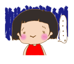 girl get angry behind the smile sticker #6656241