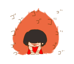 girl get angry behind the smile sticker #6656252