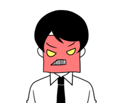 A shy boy. sticker #6659090