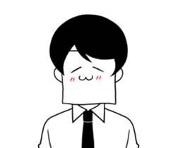 A shy boy. sticker #6659091