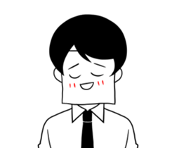 A shy boy. sticker #6659098