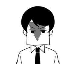 A shy boy. sticker #6659099