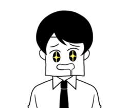 A shy boy. sticker #6659100