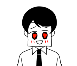 A shy boy. sticker #6659101