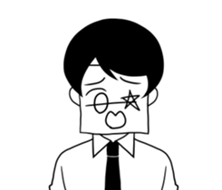 A shy boy. sticker #6659102