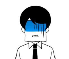 A shy boy. sticker #6659104