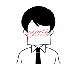 A shy boy. sticker #6659105