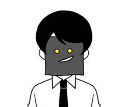 A shy boy. sticker #6659106