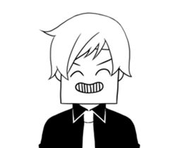A shy boy. sticker #6659109