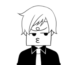 A shy boy. sticker #6659110