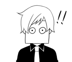 A shy boy. sticker #6659112