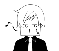 A shy boy. sticker #6659114