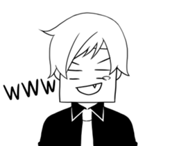 A shy boy. sticker #6659115