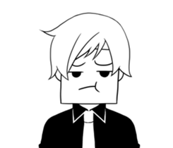 A shy boy. sticker #6659118