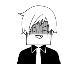 A shy boy. sticker #6659120