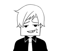 A shy boy. sticker #6659123