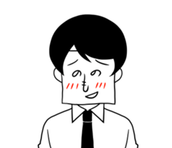 A shy boy. sticker #6659124