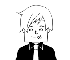 A shy boy. sticker #6659126