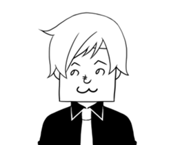 A shy boy. sticker #6659127