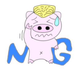 Pig's going become a naughty boy sticker #6660487
