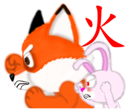 Redfox and Pinkrabbit3 sticker #6660658