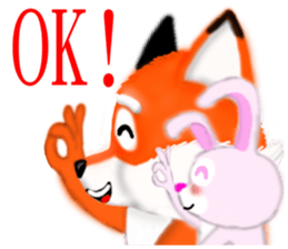 Redfox and Pinkrabbit3 sticker #6660674