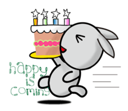 HAPPY # gray than the rabbit sticker #6660928