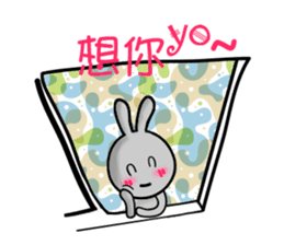 HAPPY # gray than the rabbit sticker #6660930