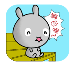 HAPPY # gray than the rabbit sticker #6660950