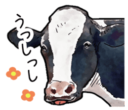 Watercolor cattle sticker sticker #6661890
