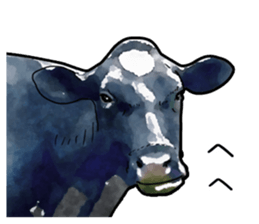 Watercolor cattle sticker sticker #6661916