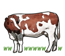 Watercolor cattle sticker sticker #6661918