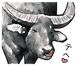 Watercolor cattle sticker sticker #6661919