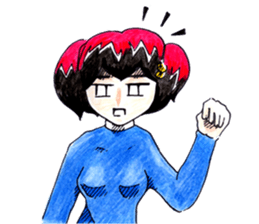 Red hair girl. FUN! FUN! sticker #6662571